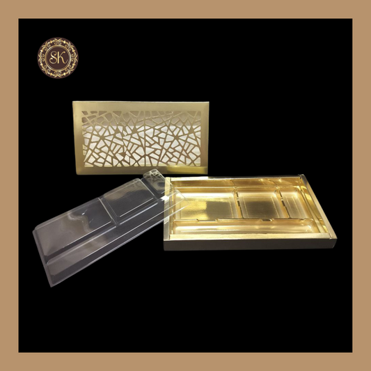 18 Pataka Laser Box | Pataka Chocolate Box | Golden Cavity Box | Chocolate Box | Gift Box - (With Tray & Lid Cover) Sweetkraft | Baking supplies