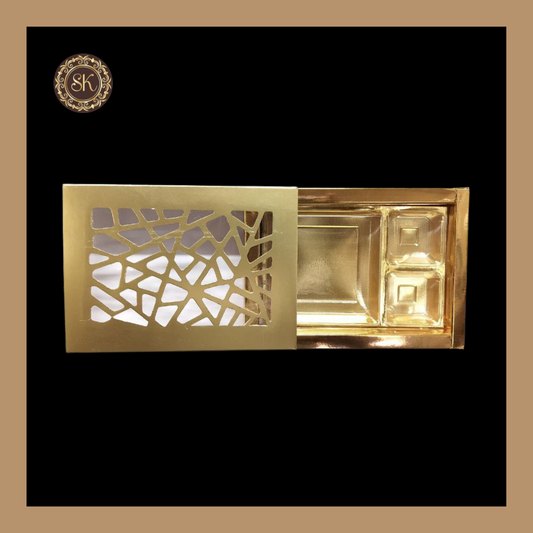 6 Cavity Laser Box | Golden Cavity Box | Chocolate Box | Gift Box - (With Cavity & Lid Cover) Sweetkraft | Baking supplies