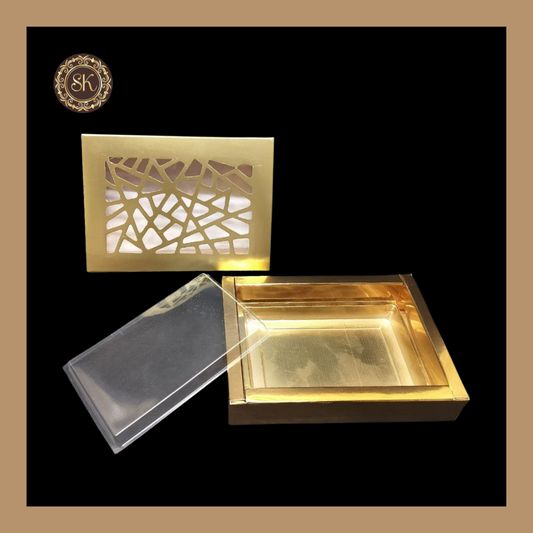 6 Partition Laser Box | Golden Cavity Box | Chocolate Box | Gift Box - (With Tray & Lid Cover) Sweetkraft | Baking supplies