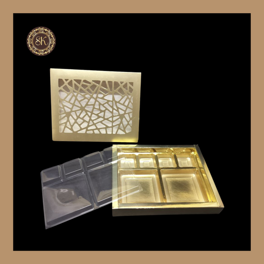 12 DC Laser Box | Golden Cavity Box | Chocolate Box | Gift Box - (With Tray & Lid Cover) Sweetkraft | Baking supplies
