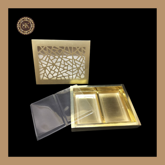 12 Partition Laser Box | Golden Cavity Box | Chocolate Box | Gift Box - (With Tray & Lid Cover) Sweetkraft | Baking supplies