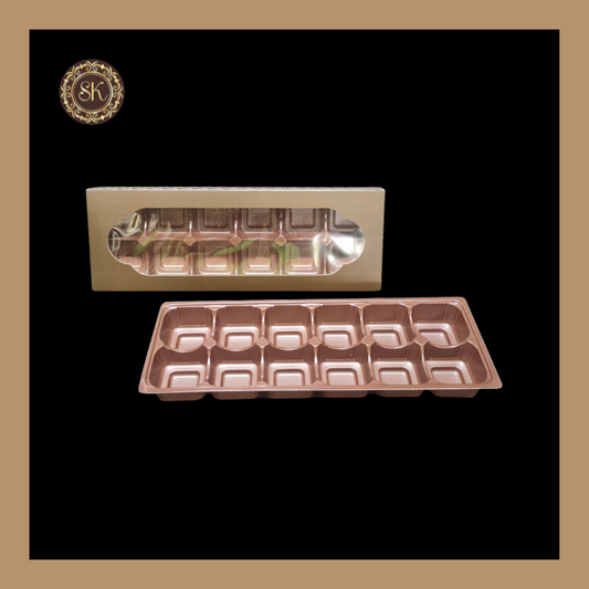 12 Brown cavity Box | Brown Cavity Box | Chocolate Box | Gift Box - (With Cavity Tray & Box) Sweetkraft | Baking supplies