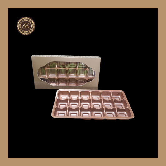 18 Brown cavity Box | Brown Cavity Box | Chocolate Box | Gift Box - (With Cavity Tray & Box) Sweetkraft | Baking supplies
