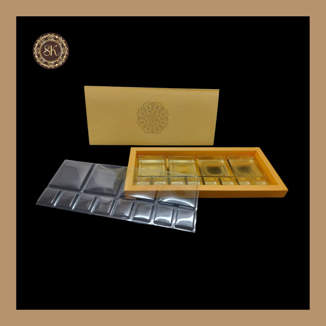 24 DC Pastel Box | Golden Cavity Box | Chocolate Box | Gift Box - (With Cavity & Lid Cover) Sweetkraft | Baking supplies