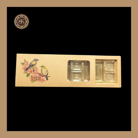 12 Eco-Nature Cavity Box | Golden Cavity Box | Chocolate Box | Gift Box - (With Cavity & Lid Cover) Sweetkraft | Baking supplies