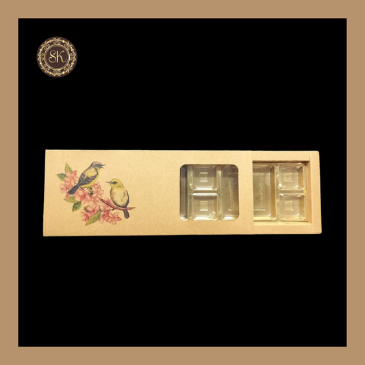 12 Eco-Nature Cavity Box | Golden Cavity Box | Chocolate Box | Gift Box - (With Cavity & Lid Cover) Sweetkraft | Baking supplies