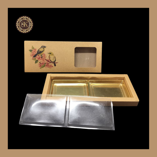 12 Partition Laser Box | Golden Cavity Box | Chocolate Box | Gift Box - (With Tray & Lid Cover) Sweetkraft | Baking supplies