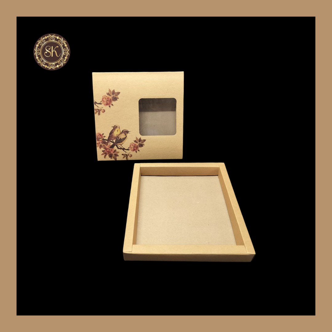 16 Eco-Nature Cavity Box | Golden Cavity Box | Chocolate Box | Gift Box - (With Cavity & Lid Cover) Sweetkraft | Baking supplies
