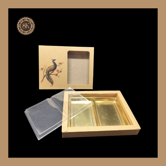 12 Eco-Nature Partition  Box | Golden Cavity Box | Chocolate Box | Gift Box - (With Tray & Lid Cover) Sweetkraft | Baking supplies