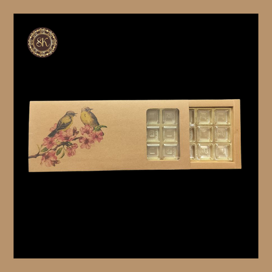 24 Eco-Nature Partition Box | Golden Cavity Box | Chocolate Box | Gift Box - (With Tray & Lid Cover) Sweetkraft | Baking supplies