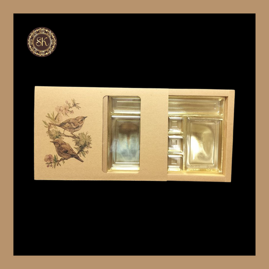 24 Eco-Nature Pataka Box | Golden Cavity Box | Chocolate Box | Gift Box | Rectangle - (With Tray & Lid Cover) Sweetkraft | Baking supplies