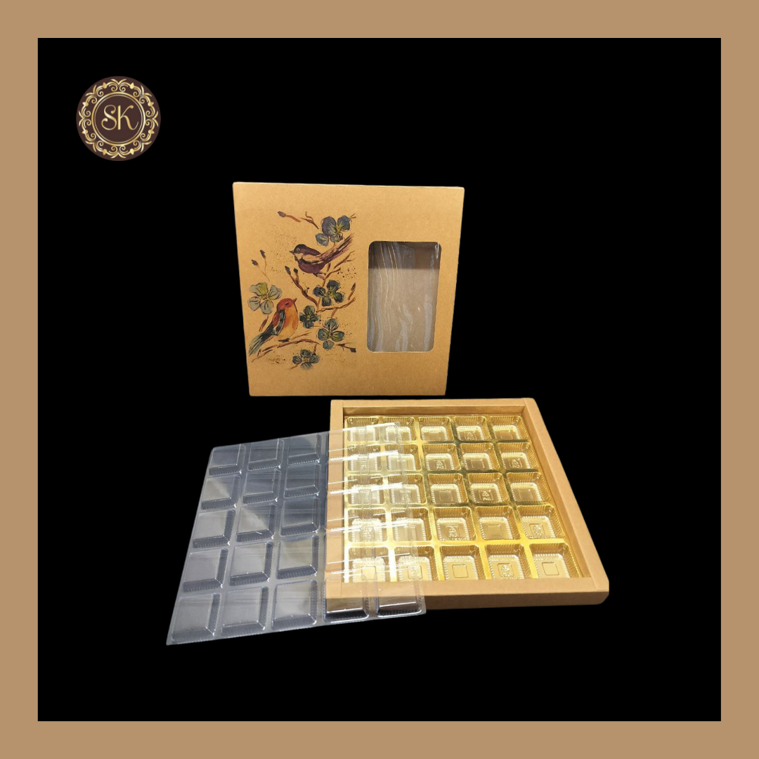 24 Eco-Nature Cavity Box | Golden Cavity Box | Chocolate Box | Gift Box - (Only Box) Sweetkraft | Baking supplies