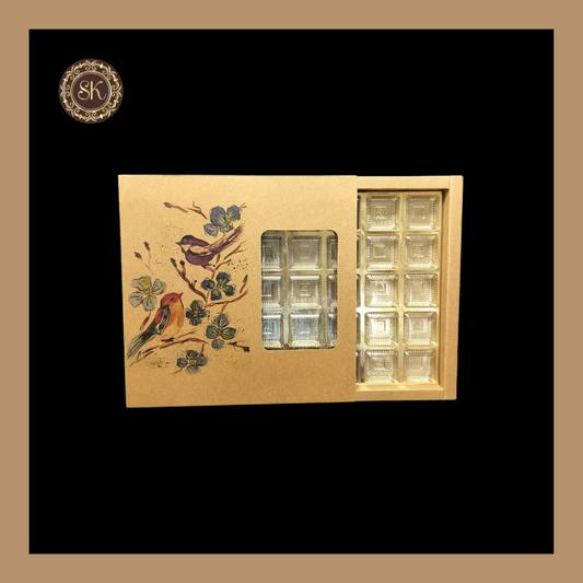 24 Eco-Nature Cavity Box | Golden Cavity Box | Chocolate Box | Gift Box - (Only Box) Sweetkraft | Baking supplies