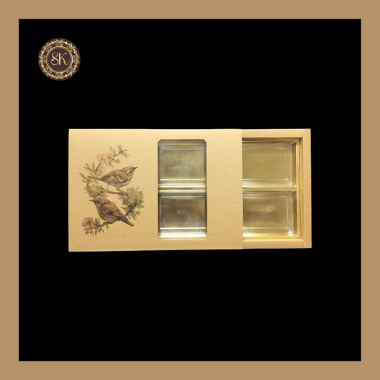 24 Eco-Nature Partition Box | Golden Cavity Box | Chocolate Box | Gift Box - (Tray & Lid Cover) Sweetkraft | Baking supplies