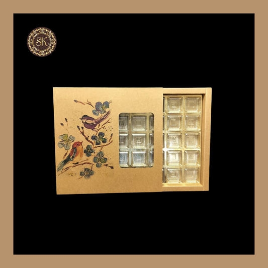 25 Eco-Nature Cavity Box | Golden Cavity Box | Chocolate Box | Gift Box - (With Cavity & Lid Cover) Sweetkraft | Baking supplies