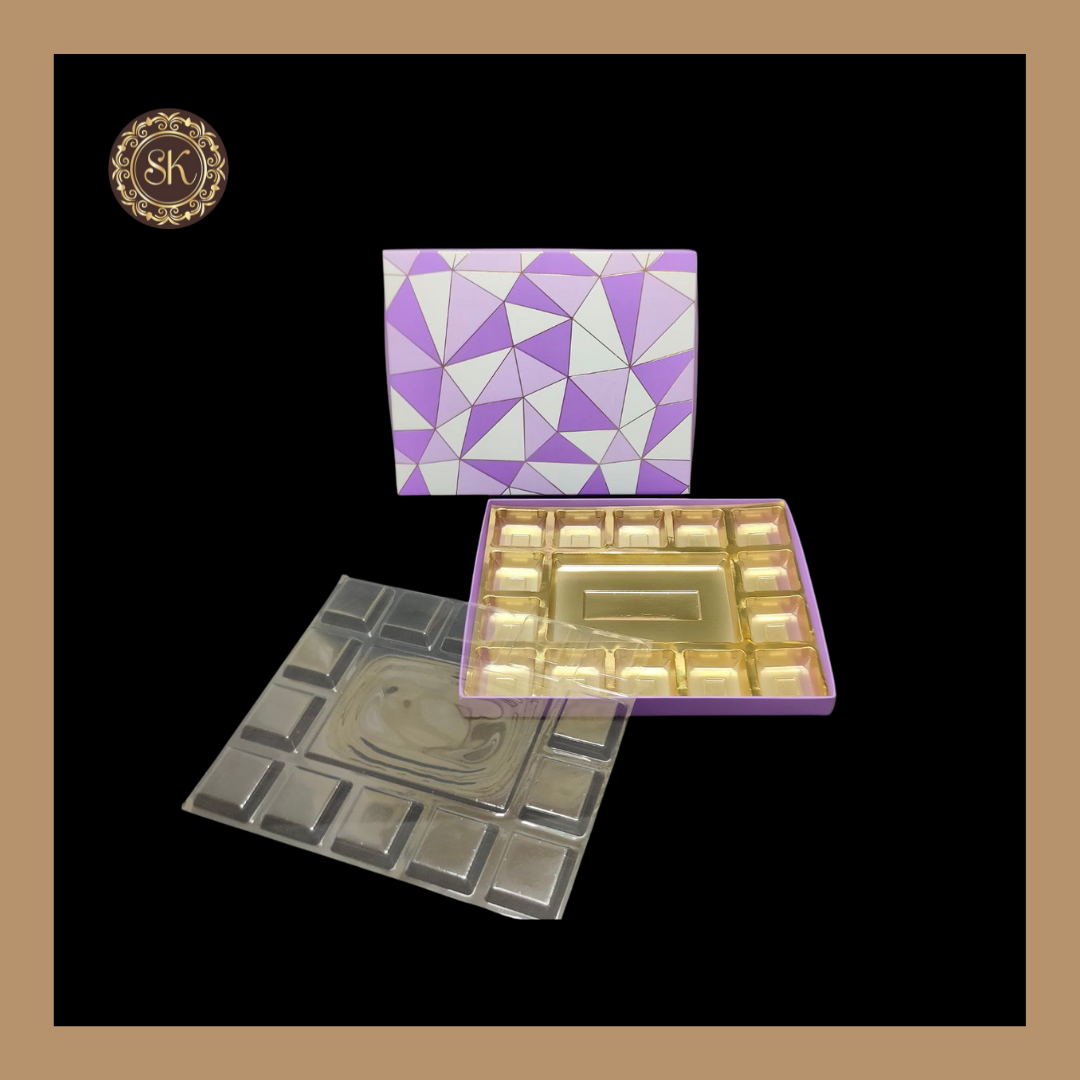 20 cavity Occasion box | Golden Cavity Box | Chocolate Box | Gift Box - (With Tray & Lid Cover) Sweetkraft | Baking supplies