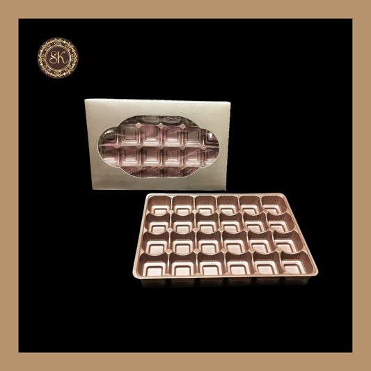 24 Brown cavity Box | Brown Cavity Box | Chocolate Box | Gift Box - (With Cavity Tray & Box) Sweetkraft | Baking supplies