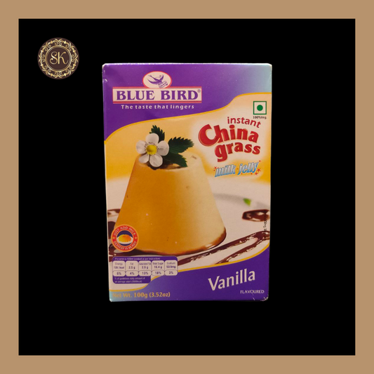Instant China Grass Milk Jelly | Vanilla Flavoured | Dessert | Blue Bird - 100gms Sweetkraft | Baking supplies