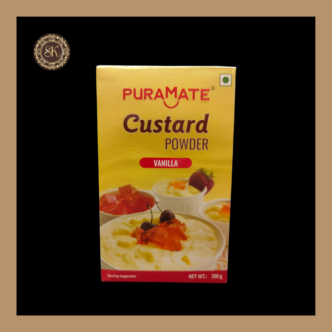 Custard Powder | Vanilla Flavoured | Dessert | Puramate - 100gms Sweetkraft | Baking supplies