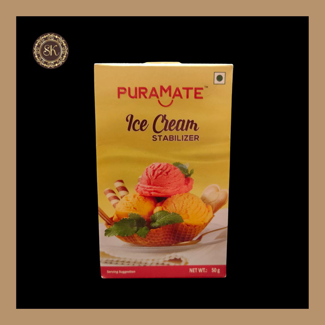 Ice-Cream Stabilizer | Vanilla Flavoured | Dessert | Puramate - 50gms Sweetkraft | Baking supplies