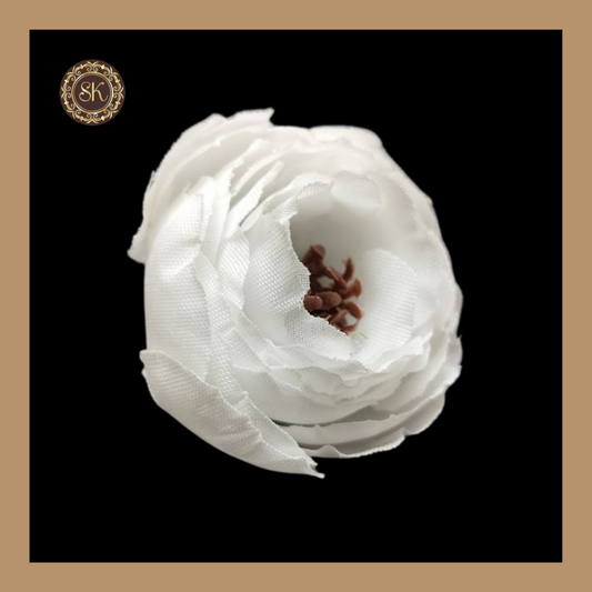 Peony Flower | White Artificial Flower For Cake Decoration | Pack of 10 pcs Sweetkraft | Baking supplies