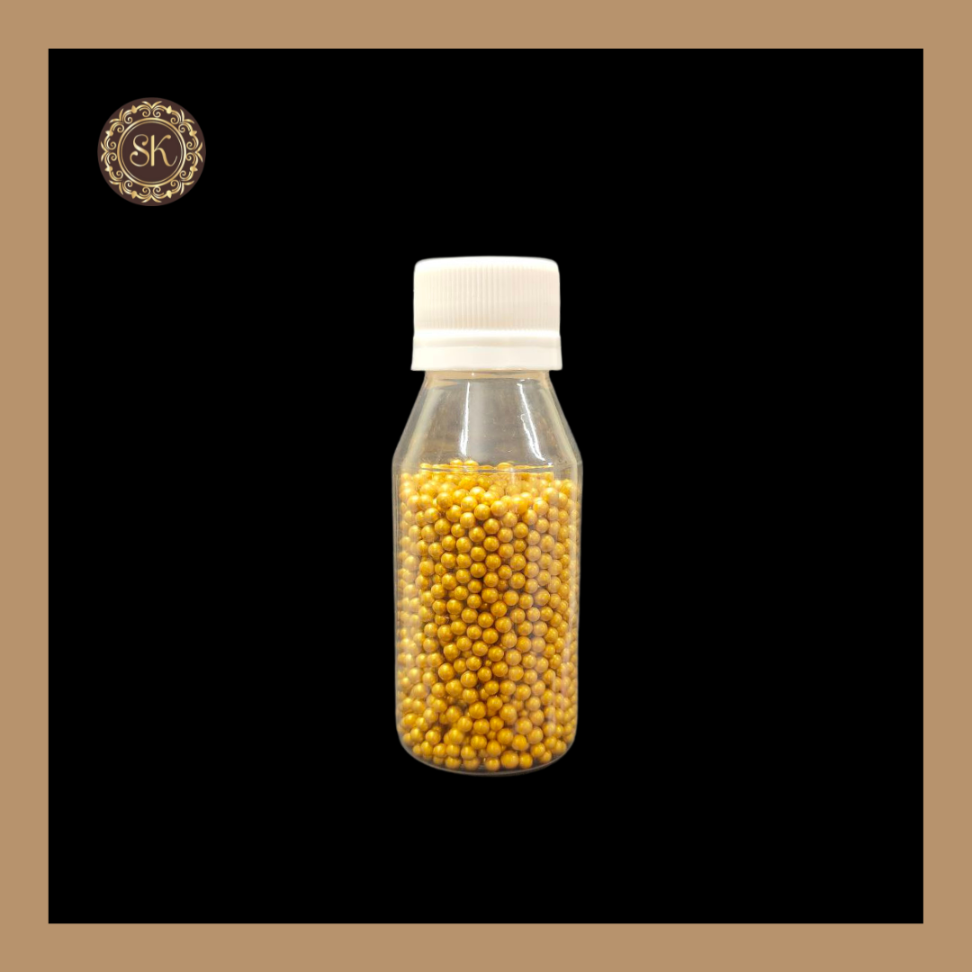 Fancy Candy | Sprinkles | Edible Cake Decoration Items | Cake Topping | Sprinkles For Cake Decoration | Golden Colour - Medium Bottle (SP - 022) Sweetkraft | Baking supplies