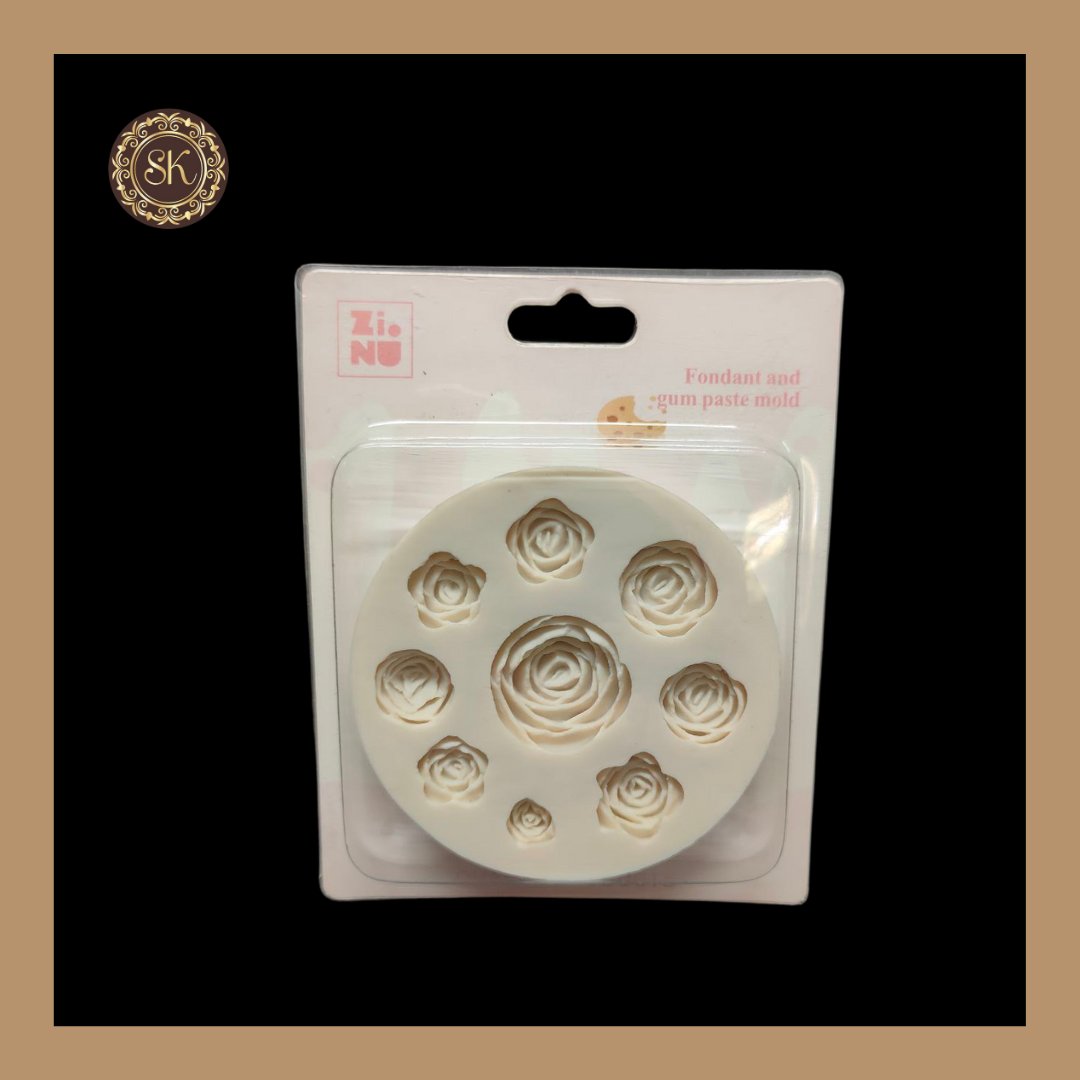 Silicone Rose Fondant Mould | White Silicone Rose Mould | Pack Of 1pc Sweetkraft | Baking supplies