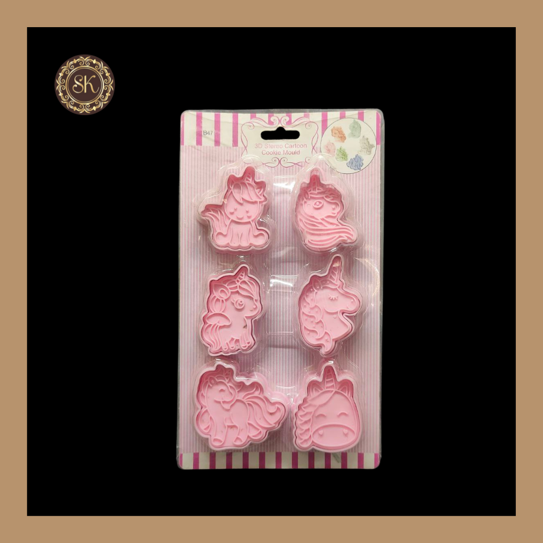 Unicorn Fondant Cutter | Cookie Cutter | 3D mould | Pack Of 6pcs Sweetkraft | Baking supplies