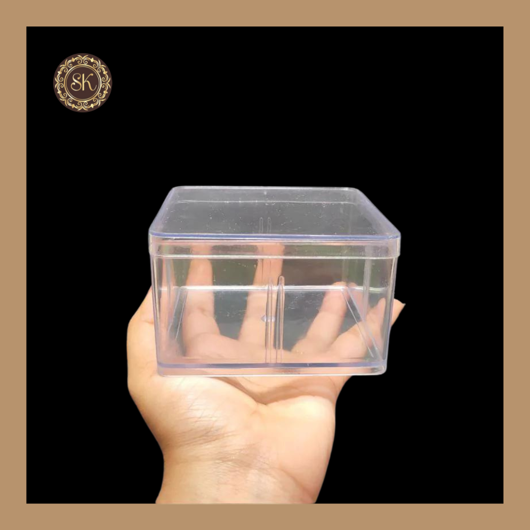 Acrylic Square Cake Tub | Cake Decor | Transparent Acrylic Dessert Tub With Lid Sweetkraft | Baking supplies