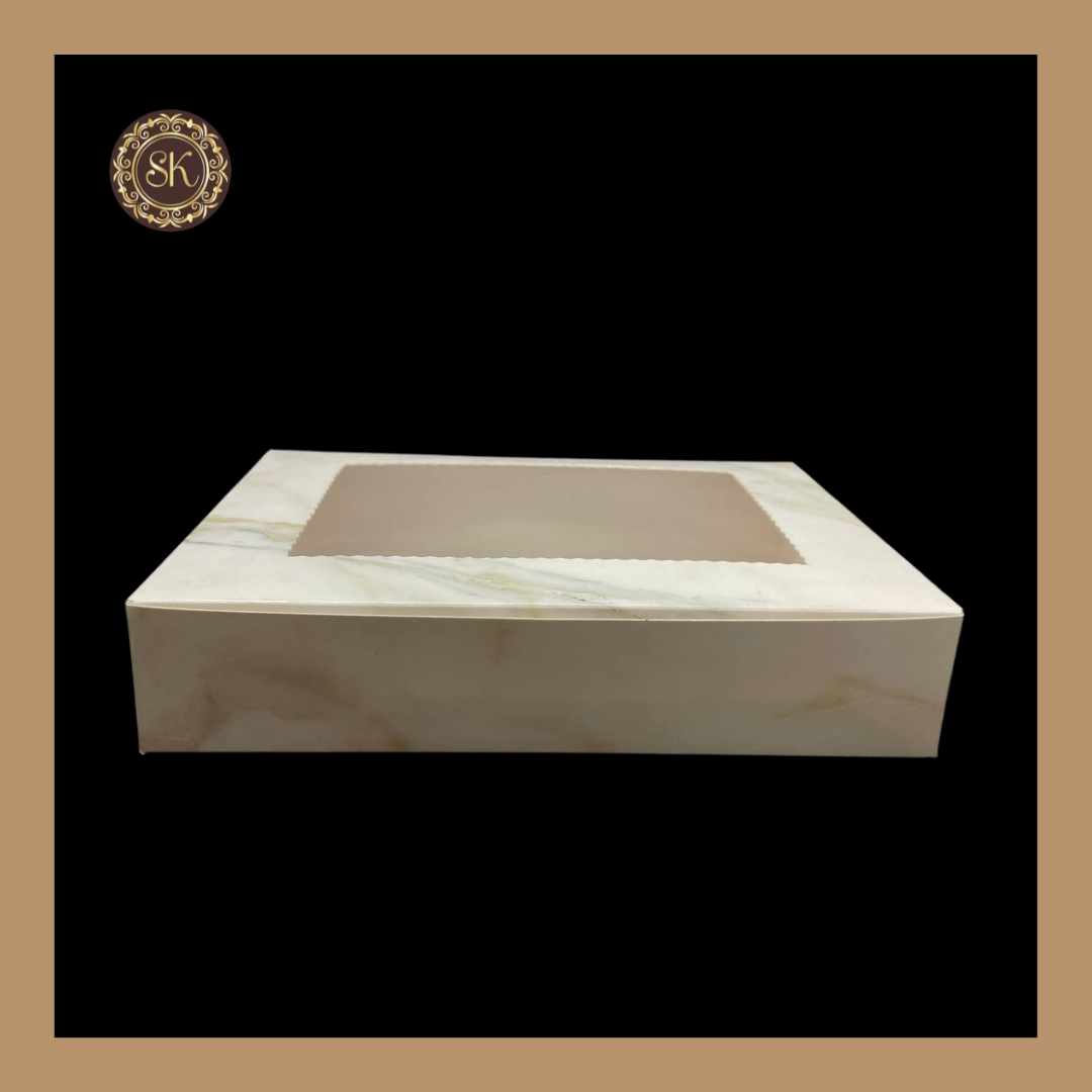 6 Marble Print Brownie Box | Printed Brownie Box | White Brownie box Sweetkraft | Baking supplies