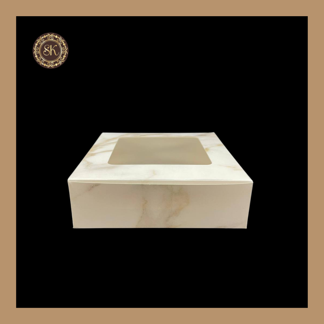 4 Marble Print Brownie Box | Printed Brownie Box | White Brownie box Sweetkraft | Baking supplies