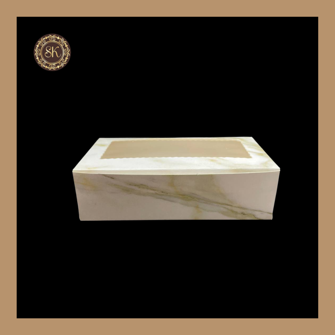 2 Marble Print Brownie Box | Printed Brownie Box | White Brownie box Sweetkraft | Baking supplies