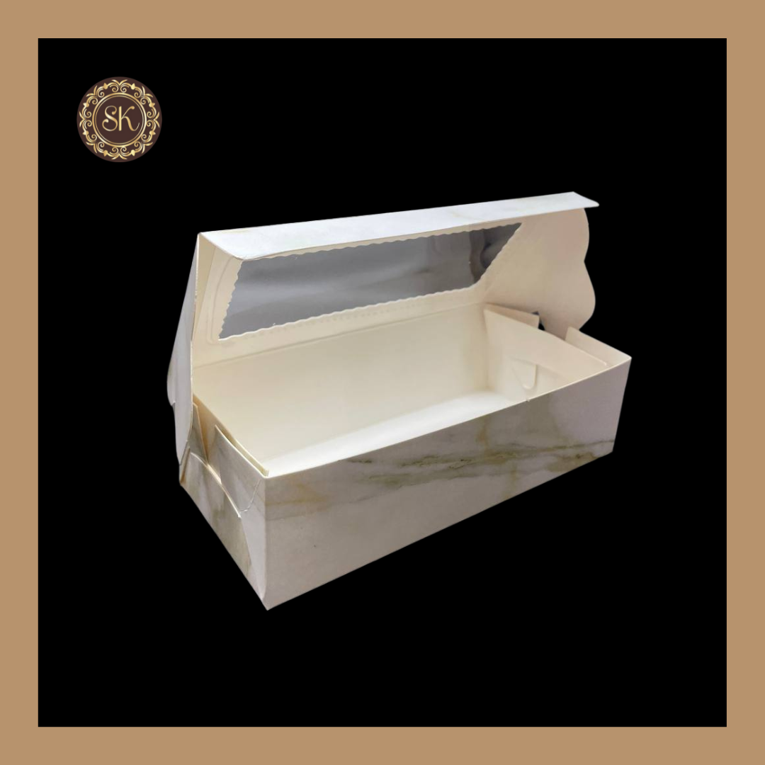 2 Marble Print Brownie Box | Printed Brownie Box | White Brownie box Sweetkraft | Baking supplies