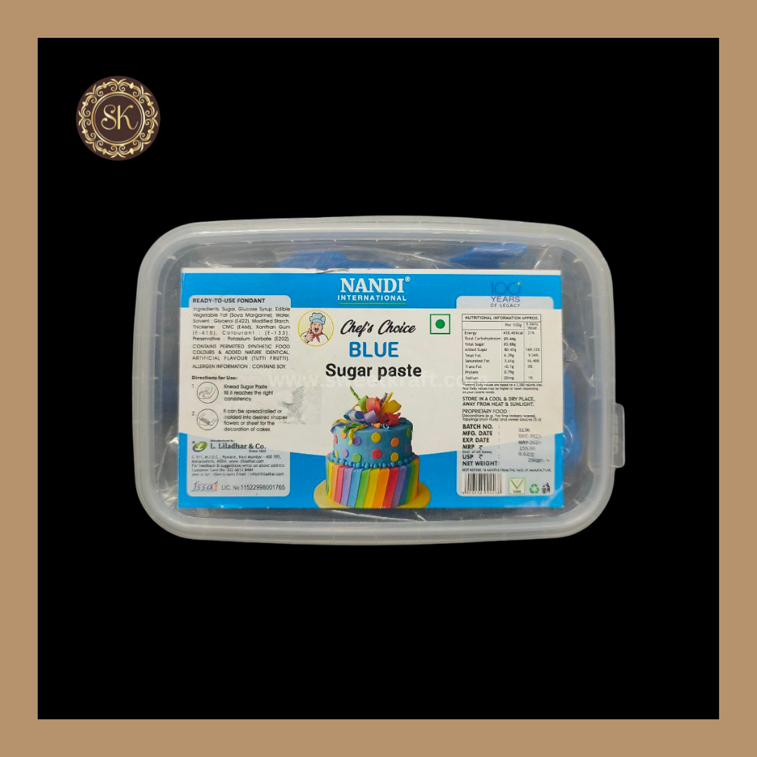 Blue Fondant | Sugar Paste | Nandi - 250gms Sweetkraft | Baking supplies