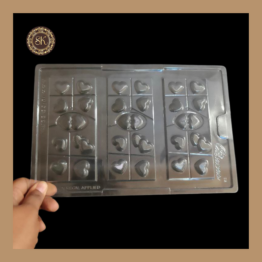 Plastic chocolate mould | Cacao | Bar Box Heart Shaped Mold | Plastic Mold | Plastic molds  (PM-230) Sweetkraft | Baking supplies