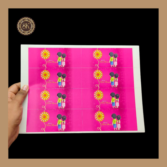 Happy Raksha Bandhan Sticker | Chocolate Bar Stickers | Pack Of 5sheets - (RBS-009) Sweetkraft | Baking supplies