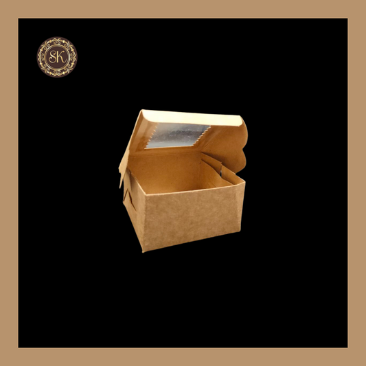 1 Kraft Brownie Box | Brownie Box | Craft Brownie Box | Brown Colour Sweetkraft | Baking supplies