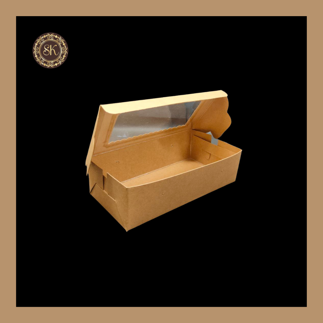 2 Kraft Brownie Box | Brownie Box | Craft Brownie Box | Brown Colour Sweetkraft | Baking supplies