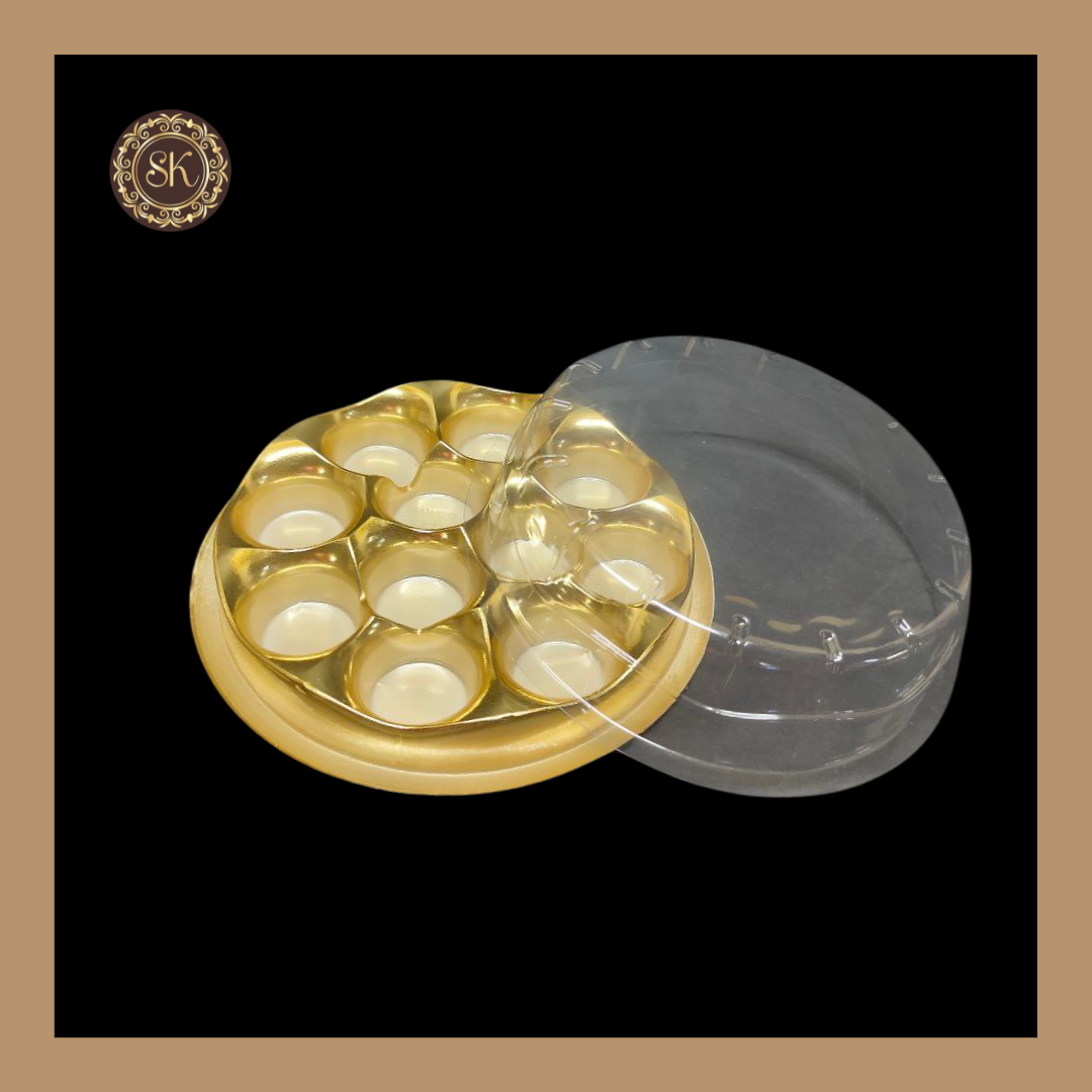 Modak Sweet Box 11 Cavity Round Modak Box | Chocolate Modak Box | Golden Colour ...
