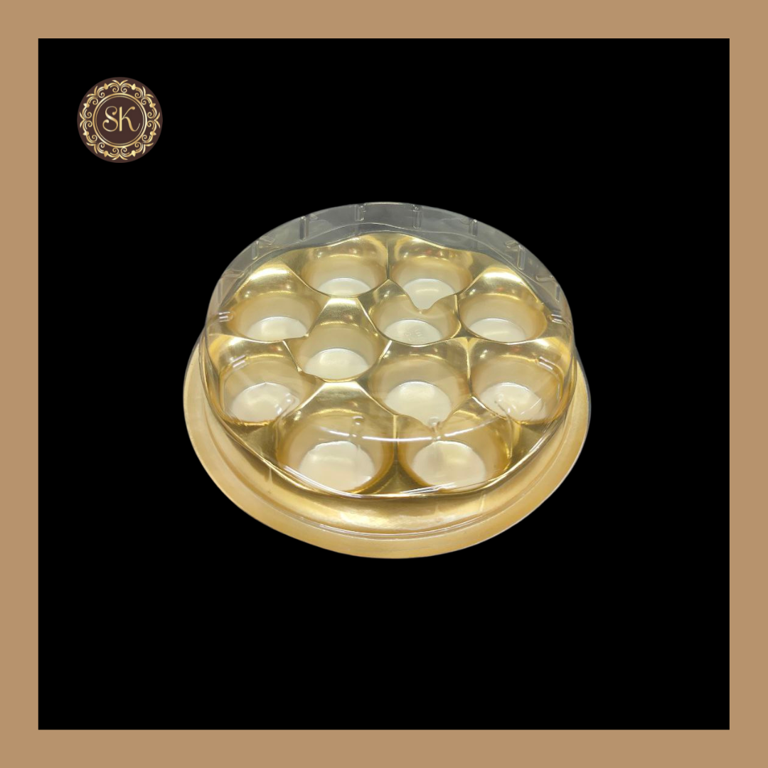 11 Cavity Round Modak Box | Chocolate Modak Box | Golden Colour ...