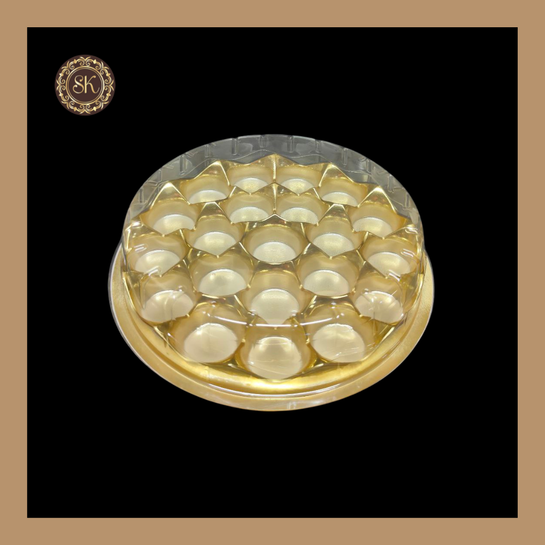 21 Cavity Round Modak Box | Chocolate Modak Box | Golden Colour ...