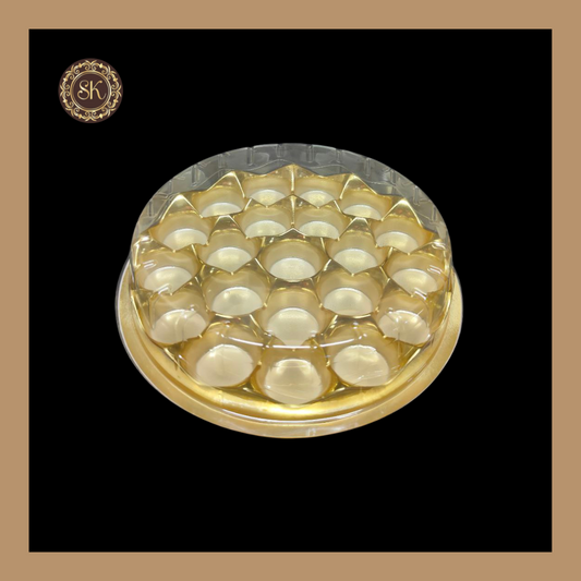 21 Cavity Round Modak Box | Chocolate Modak Box | Golden Colour Sweetkraft | Baking supplies