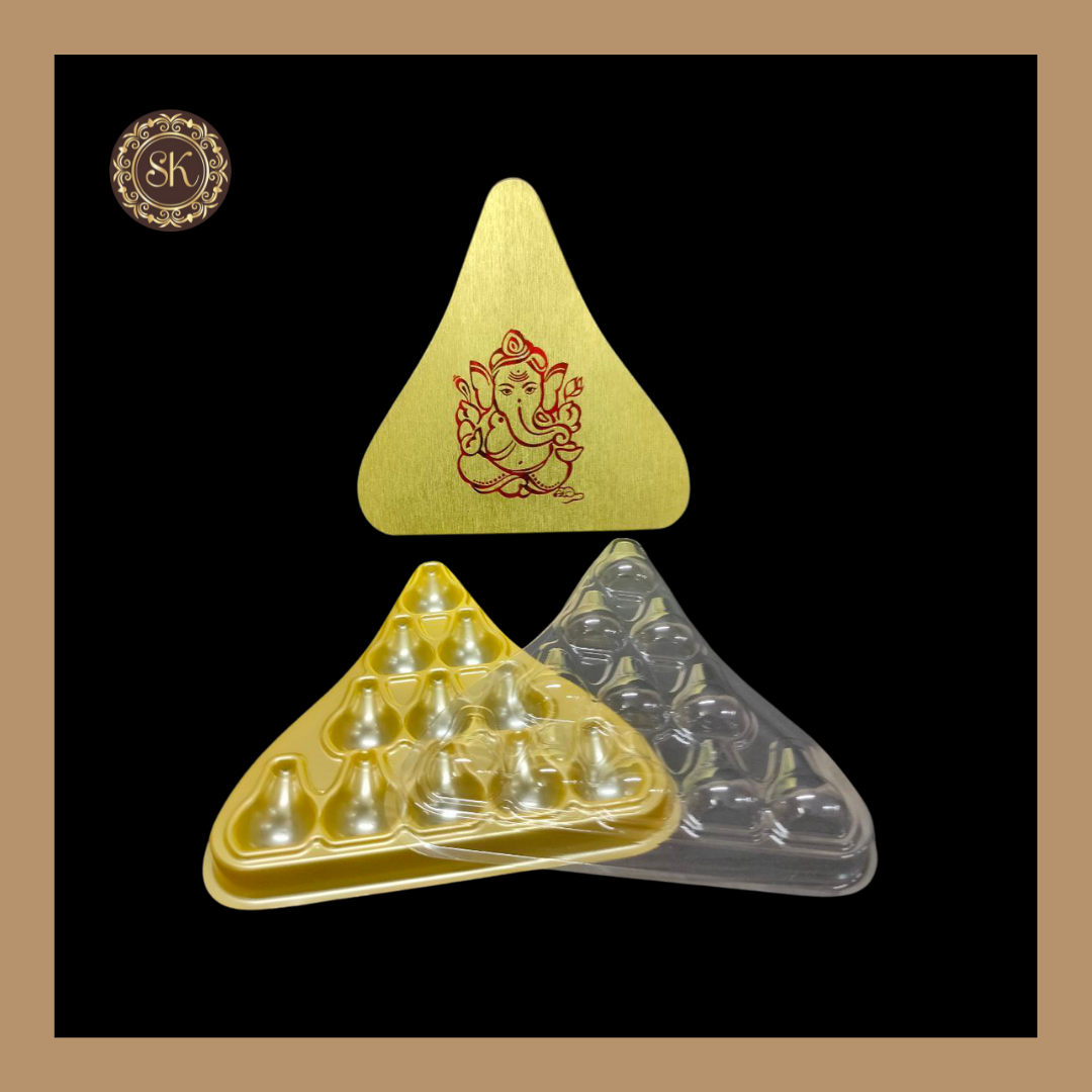 11 Cavity Gold Modak Box | Modak Shape Box | Modak Box Cavity Tray Wit ...