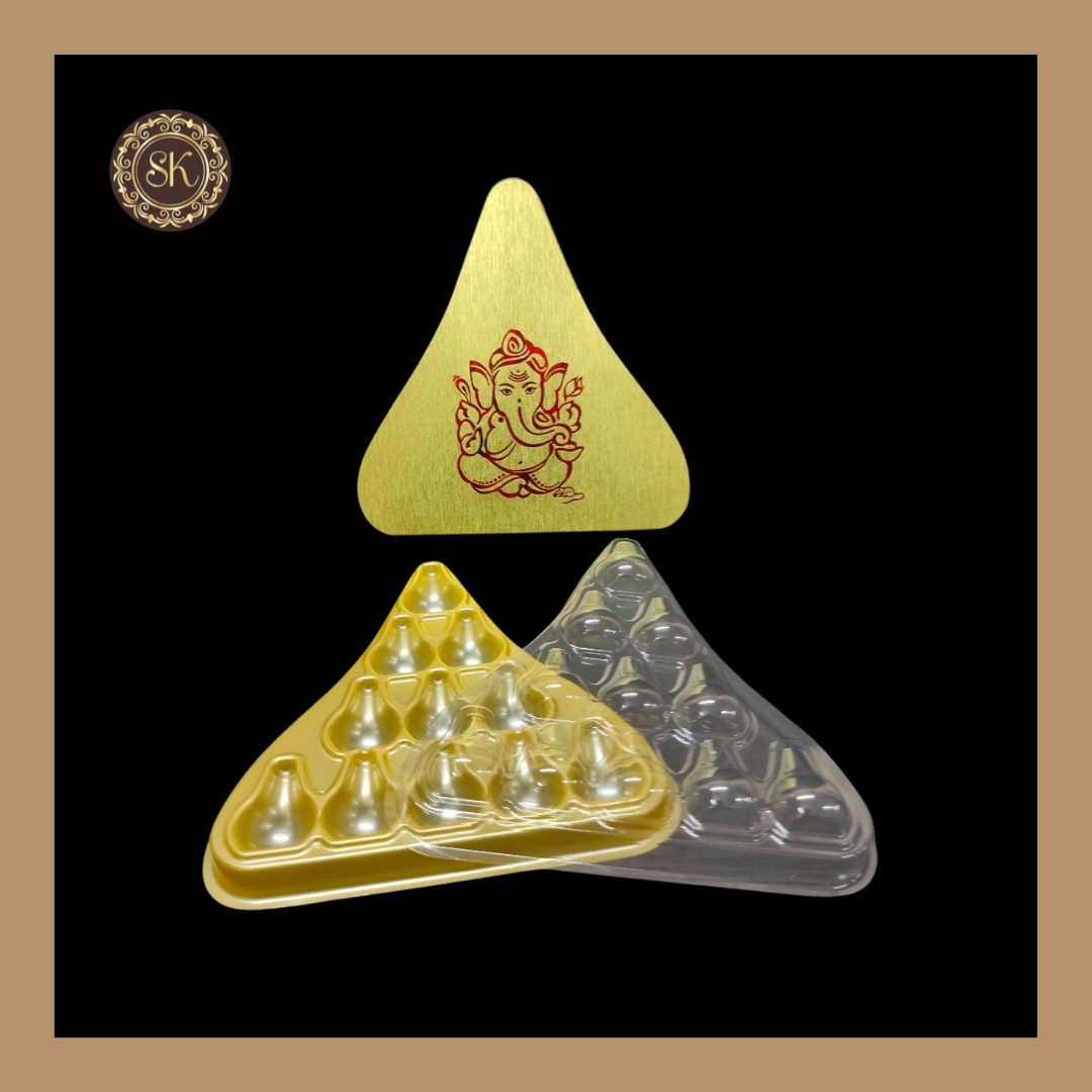 11 Cavity Gold Modak Box | Modak Shape Box | Modak Box | Pack Of 5pcs & 10pcs Sweetkraft | Baking supplies