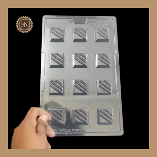 Plastic chocolate mould | Square Mould | Cacao | Plastic Mould | Plastic molds  (PM-246) Sweetkraft | Baking supplies