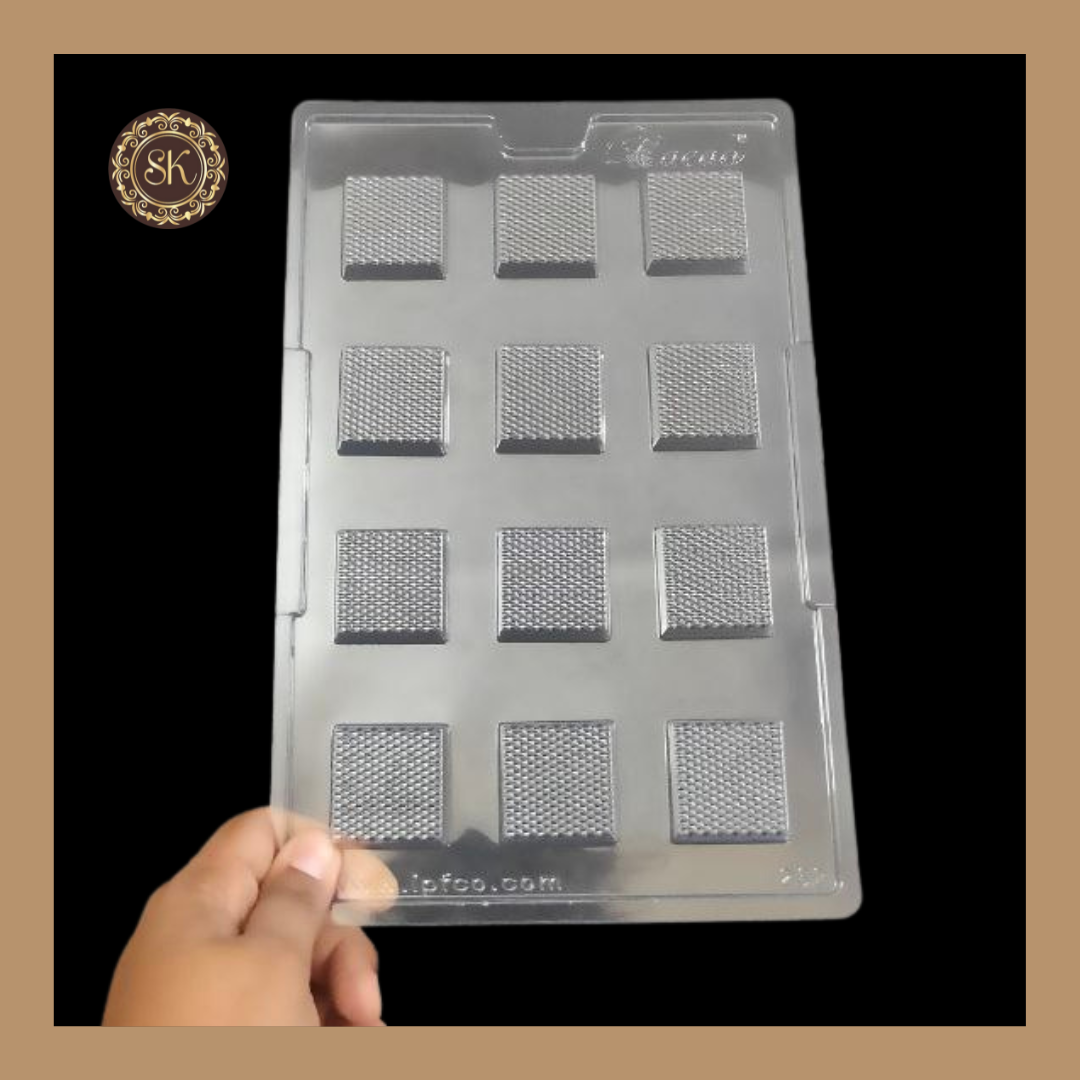 Plastic chocolate mould | Square Mould | Cacao | Plastic Mould | Plastic molds  (PM-239) Sweetkraft | Baking supplies