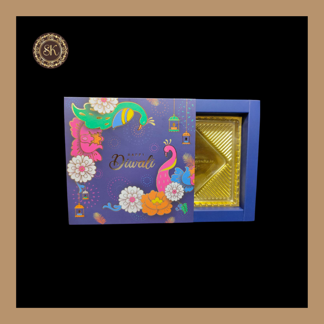 9 Combo Diwali Box | Golden Cavity | Chocolate Box | Gift Box | Mithai Box | Blue- (With Tray & Lid Cover) Sweetkraft | Baking supplies