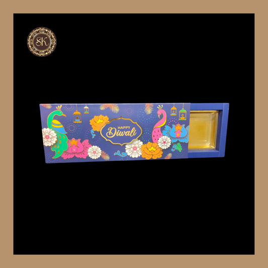 12 Partition Diwali Box | Golden Cavity | Chocolate Box | Gift Box | Mithai Box | Blue- (With Cavity & Lid Cover) Sweetkraft | Baking supplies