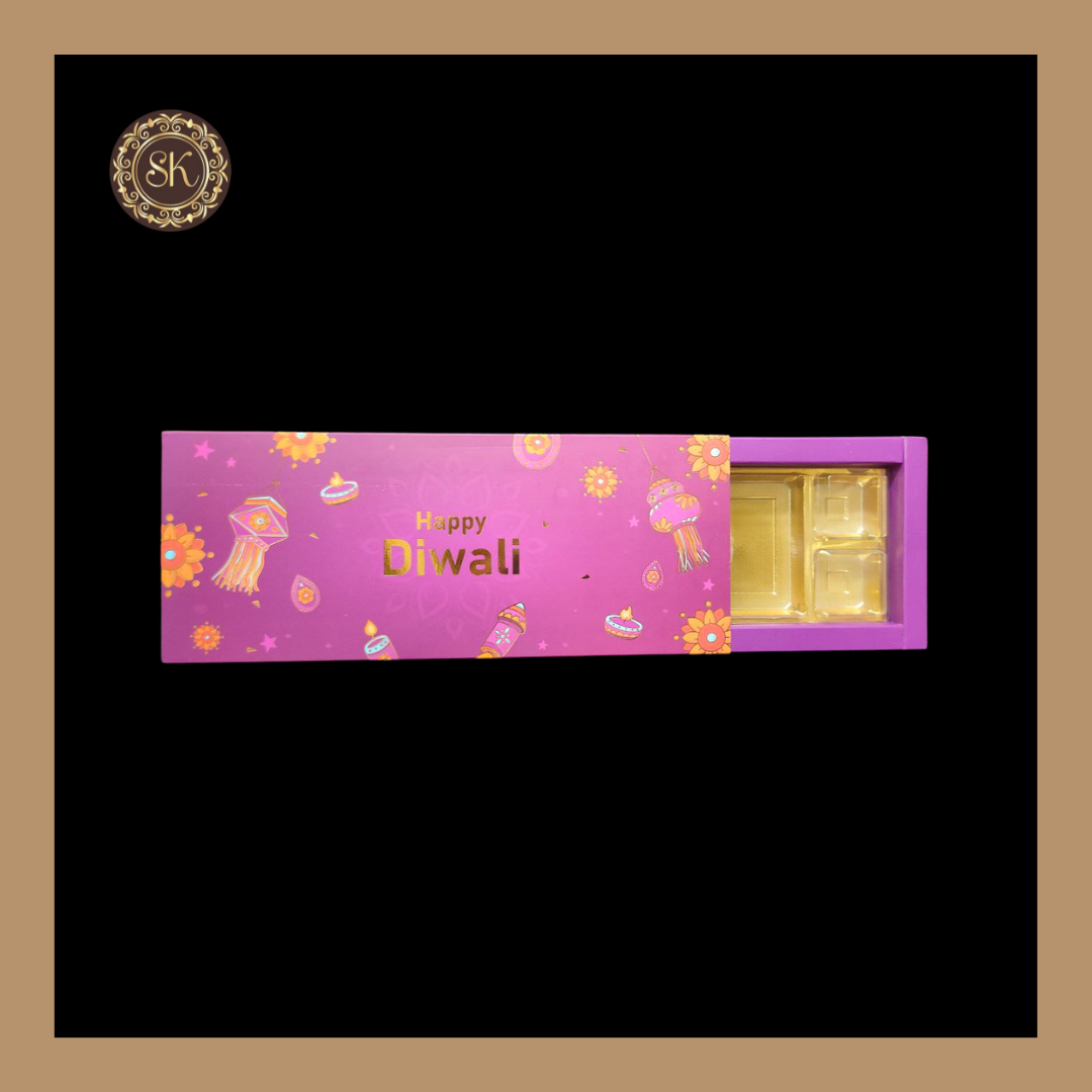 12 DC Diwali Box | Golden Cavity | Chocolate Box | Gift Box | Mithai Box | Purple- (With Tray & Lid Cover) Sweetkraft | Baking supplies