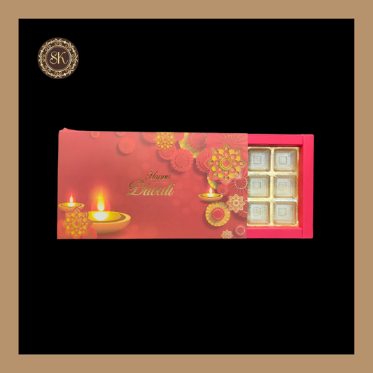 18 Cavity Diwali Box | Golden Cavity | Chocolate Box | Gift Box | Mithai Box | Red-(With Cavity & Lid Cover) Sweetkraft | Baking supplies